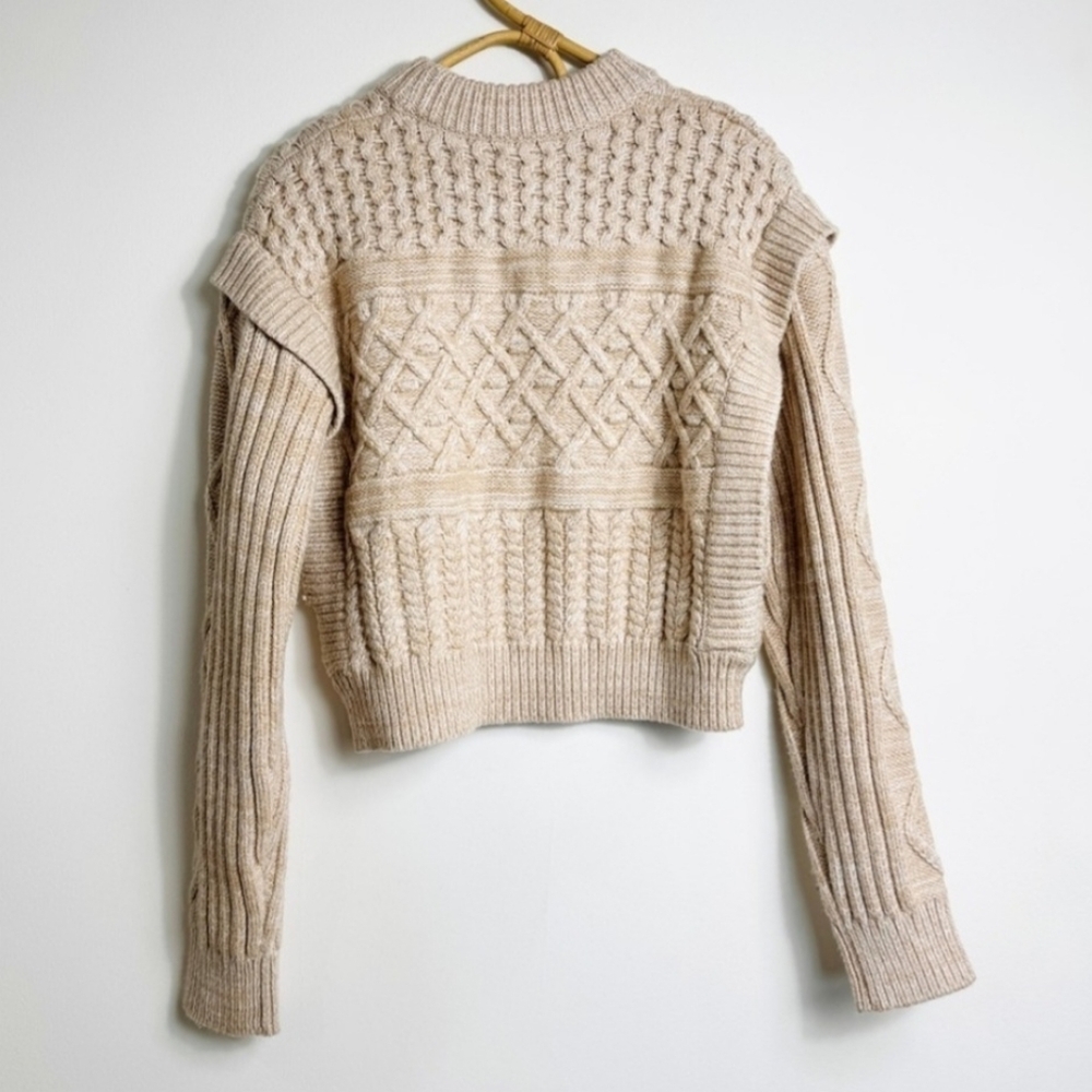 Minkpink Multi-Textured Cropped Knit Sweater Like New - XS - Picture 3 of 11